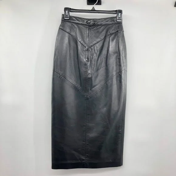 Siena Leather Skirt Womens 6 Used Black - Picture 14 of 16